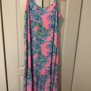 Lilly Pulitzer Pink and Blue Tropical Dress